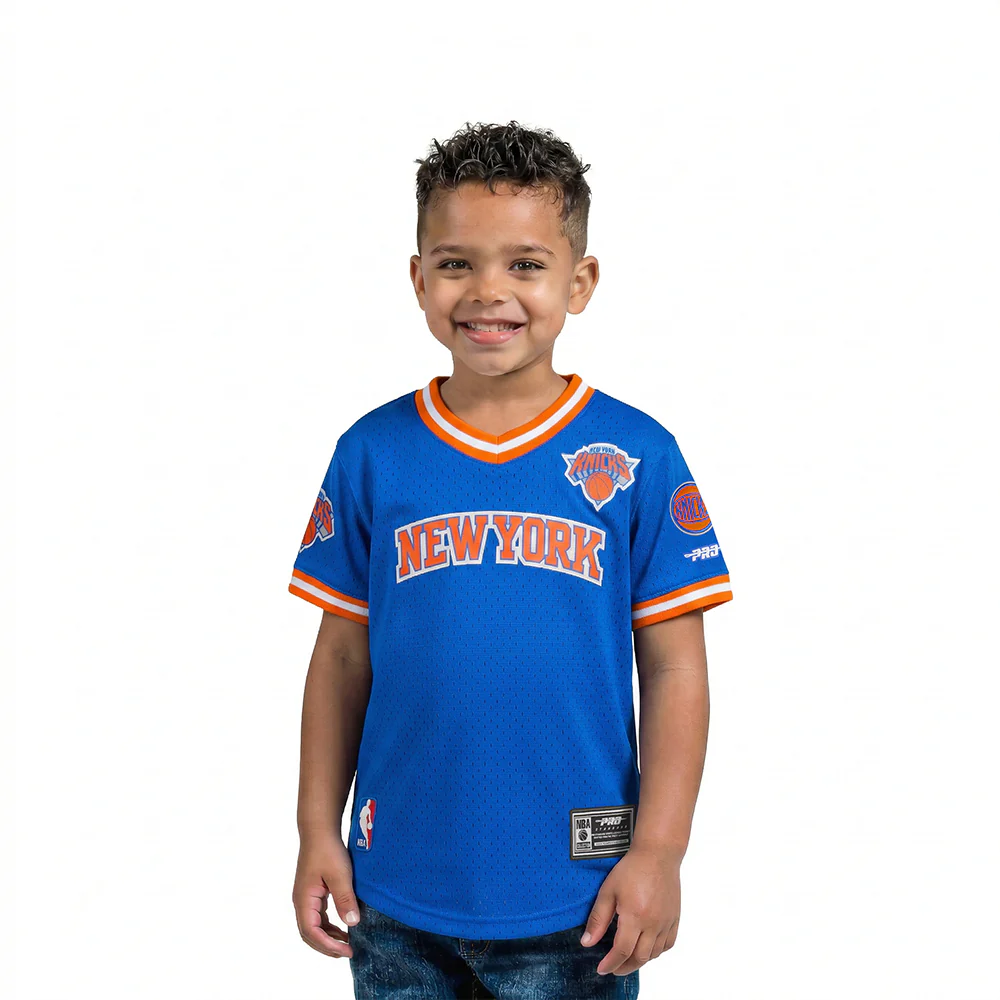 NBA NEW YORK KNICKS CLASSIC TODDLER BOYS SHORT SLEEVE MESH TEE (ROYAL BLUE/ORANGE)