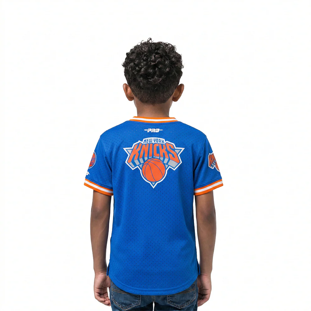 NBA NEW YORK KNICKS CLASSIC TODDLER BOYS SHORT SLEEVE MESH TEE (ROYAL BLUE/ORANGE) - Image 2