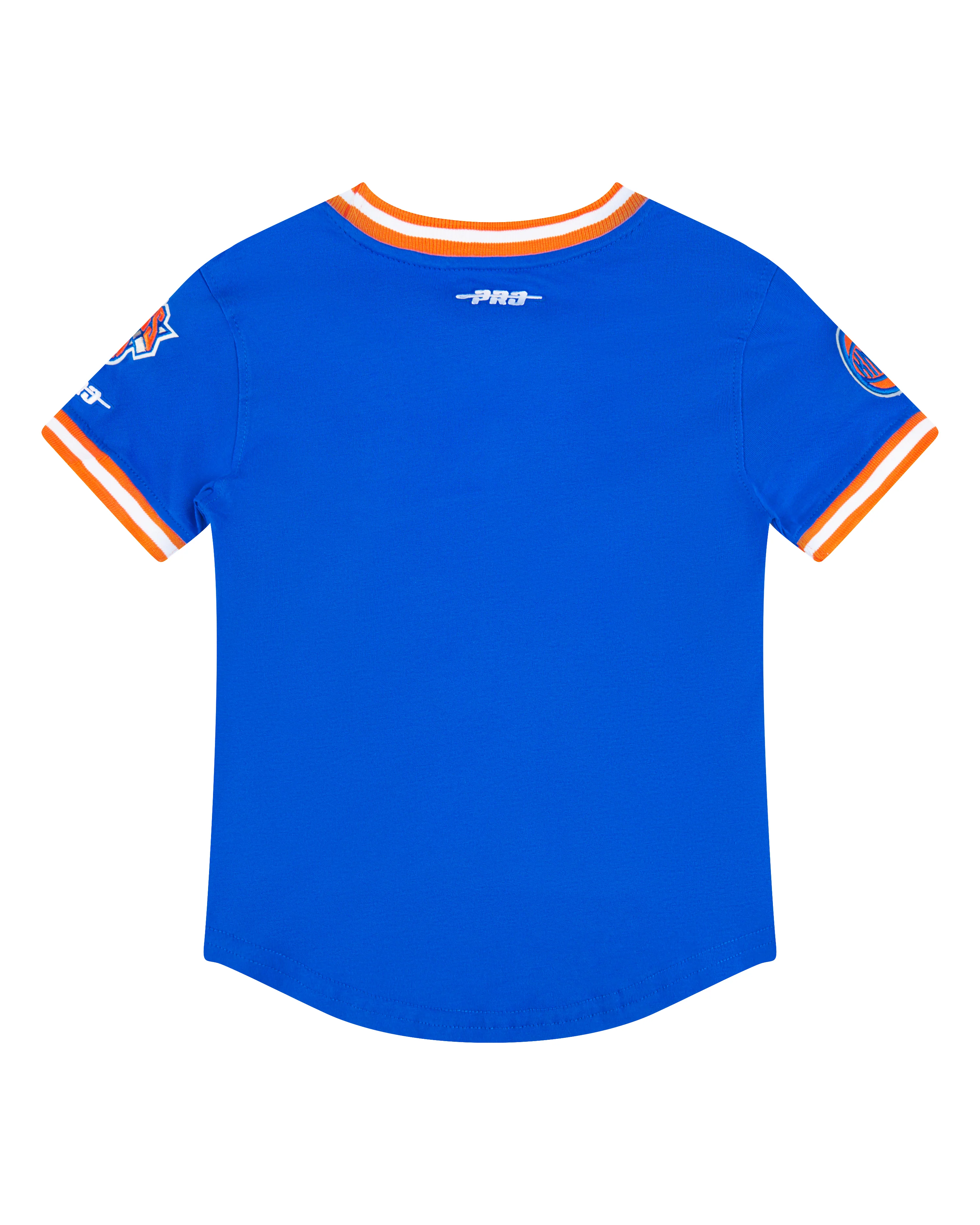 NBA NEW YORK KNICKS CLASSIC TODDLER BOYS SHORT SLEEVE STRIPED RIB TEE (ROYAL BLUE/ORANGE) - Image 4