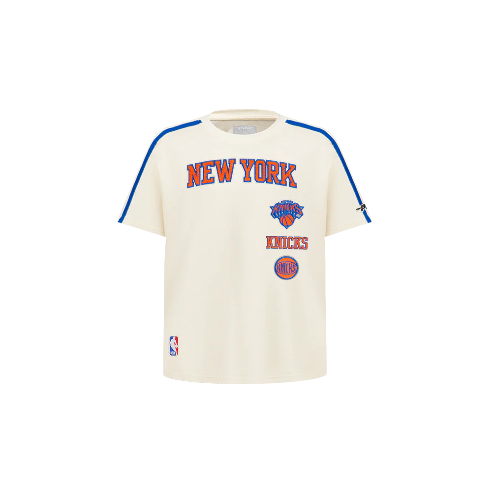 NBA NEW YORK KNICKS RETRO CLASSIC TODDLER BOYS SHORT SLEEVE TAPING TEE(EGGSHELL/ROYAL BLUE)