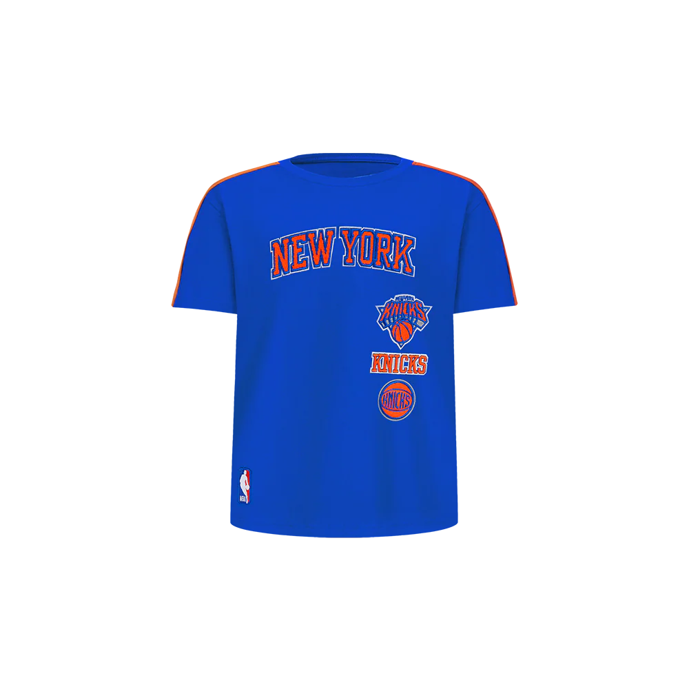 NBA NEW YORK KNICKS RETRO CLASSIC TODDLER BOYS SHORT SLEEVE TAPING TEE(ROYAL BLUE/ORANGE)