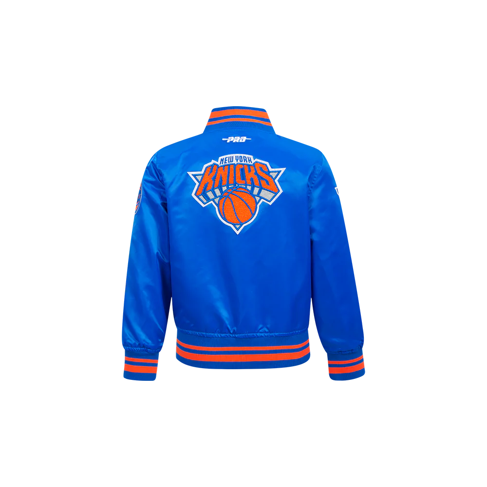 NBA NEW YORK KNICKS RETRO CLASSIC TODDLER BOYS RIB SATIN JACKET (ROYAL/ORANGE/ROYAL) - Image 3