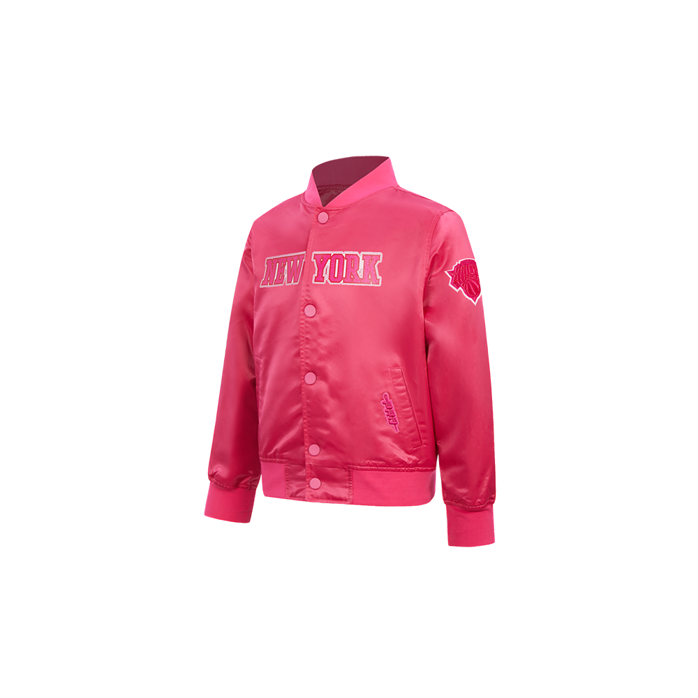 NBA NEW YORK KNICKS TRIPLE PINK TODDLER GIRLS SATIN JACKET (BEETROOT PURPLE) - Image 2