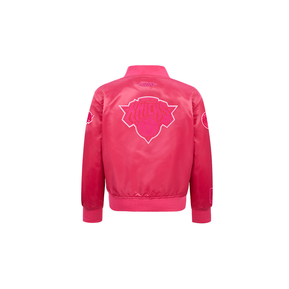 NBA NEW YORK KNICKS TRIPLE PINK TODDLER GIRLS SATIN JACKET (BEETROOT PURPLE) - Image 3