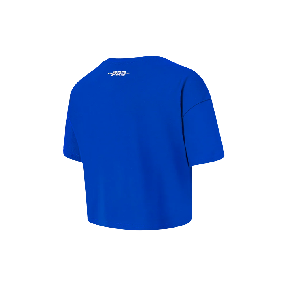 NBA NEW YORK KNICKS RETRO CLASSIC TODDLER GIRLS SHORT SLEEVE BOXY TEE (ROYAL BLUE) - Image 4