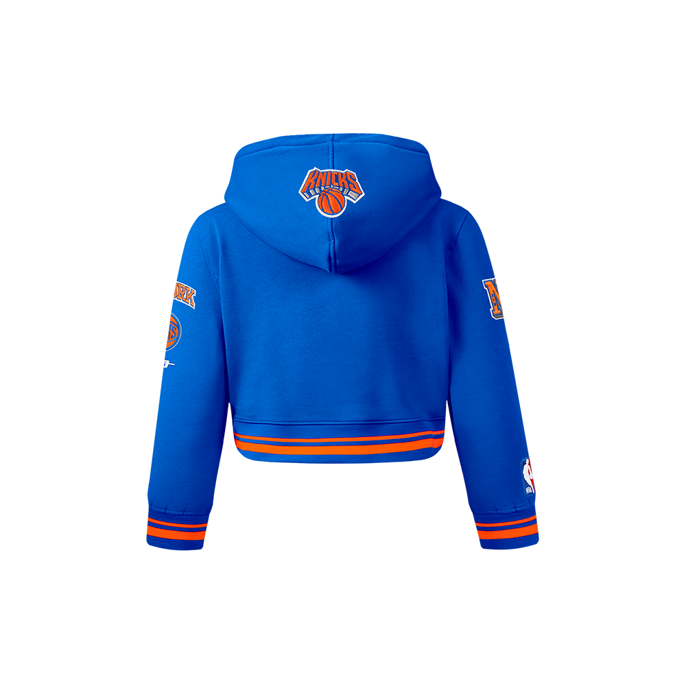 NBA NEW YORK KNICKS RETRO CLASSIC TODDLER GIRLS  RIB FLEECE PULLOVER HOODIE (ROYAL/ORANGE/ROYAL) - Image 3