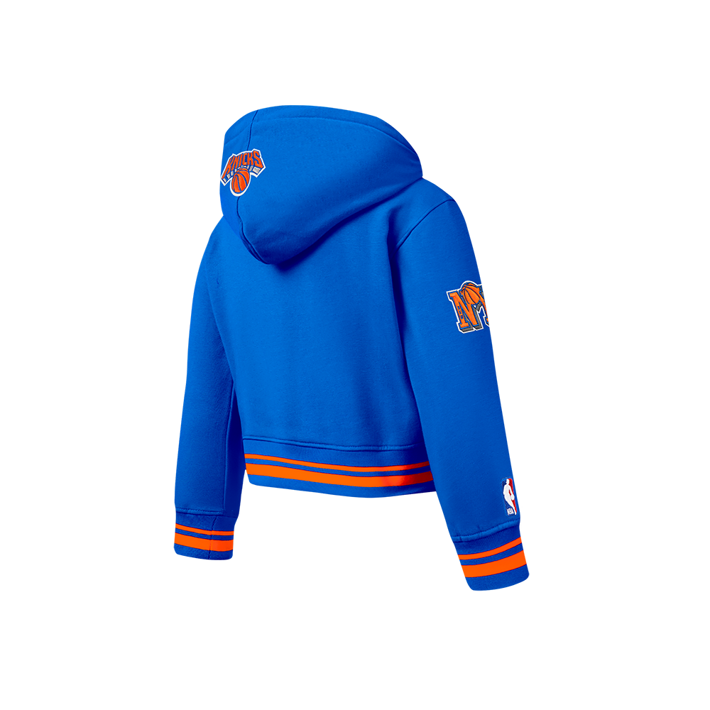 NBA NEW YORK KNICKS RETRO CLASSIC TODDLER GIRLS  RIB FLEECE PULLOVER HOODIE (ROYAL/ORANGE/ROYAL) - Image 4