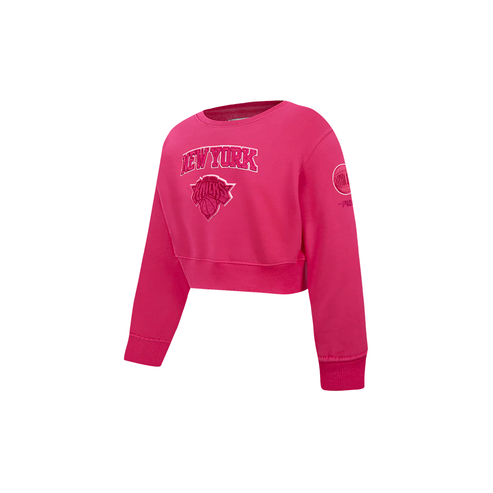 NBA NEW YORK KNICKS TRIPLE PINK TODDLER GIRLS FLEECE CREWNECK (BEETROOT PURPLE) - Image 2