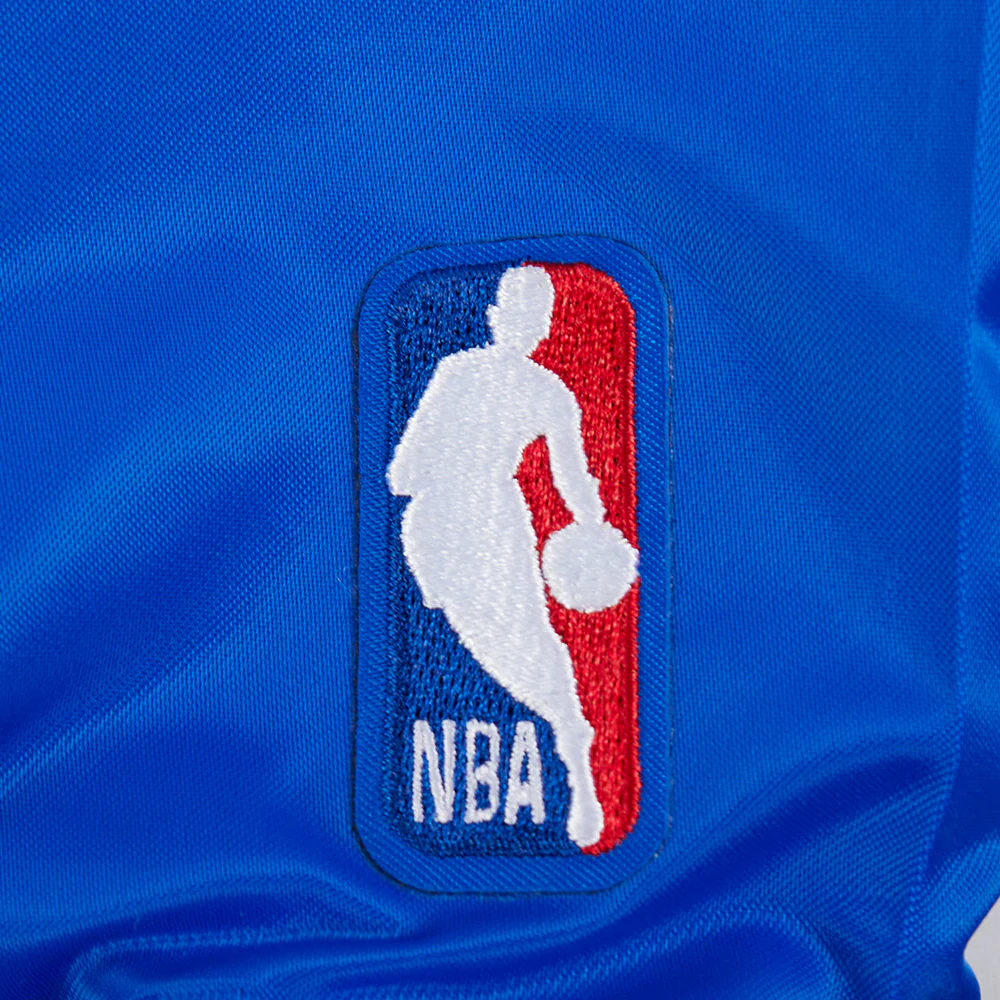 NBA NEW YORK KNICKS RETRO CLASSIC WOMEN'S RIB SATIN JACKET (ROYAL/ORANGE/ROYAL) - Image 6
