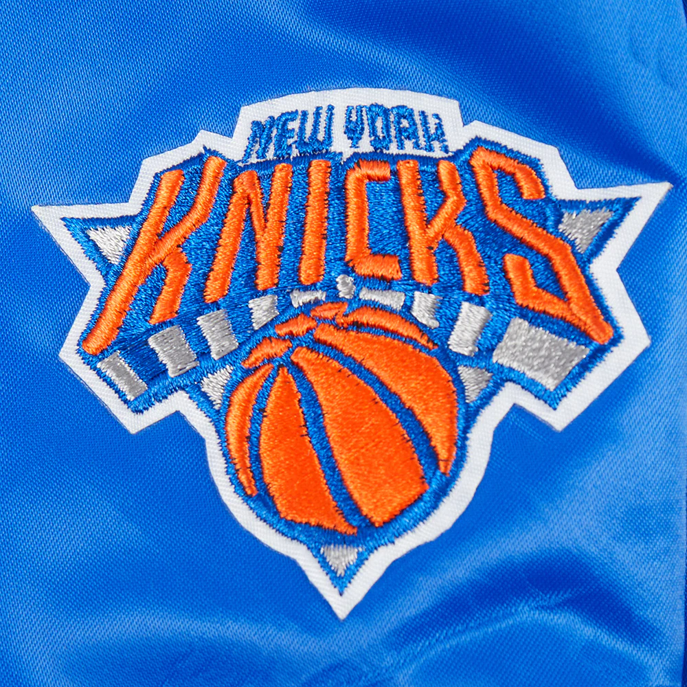 NBA NEW YORK KNICKS MASHUP WOMEN'S RIB SATIN JACKET (ROYAL/ORANGE/ROYAL) - Image 5