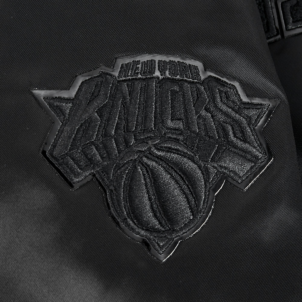 NBA NEW YORK KNICKS  TRIPLE BLACK WOMEN'S SATIN JACKET (TRIPLE BLACK) - Image 6