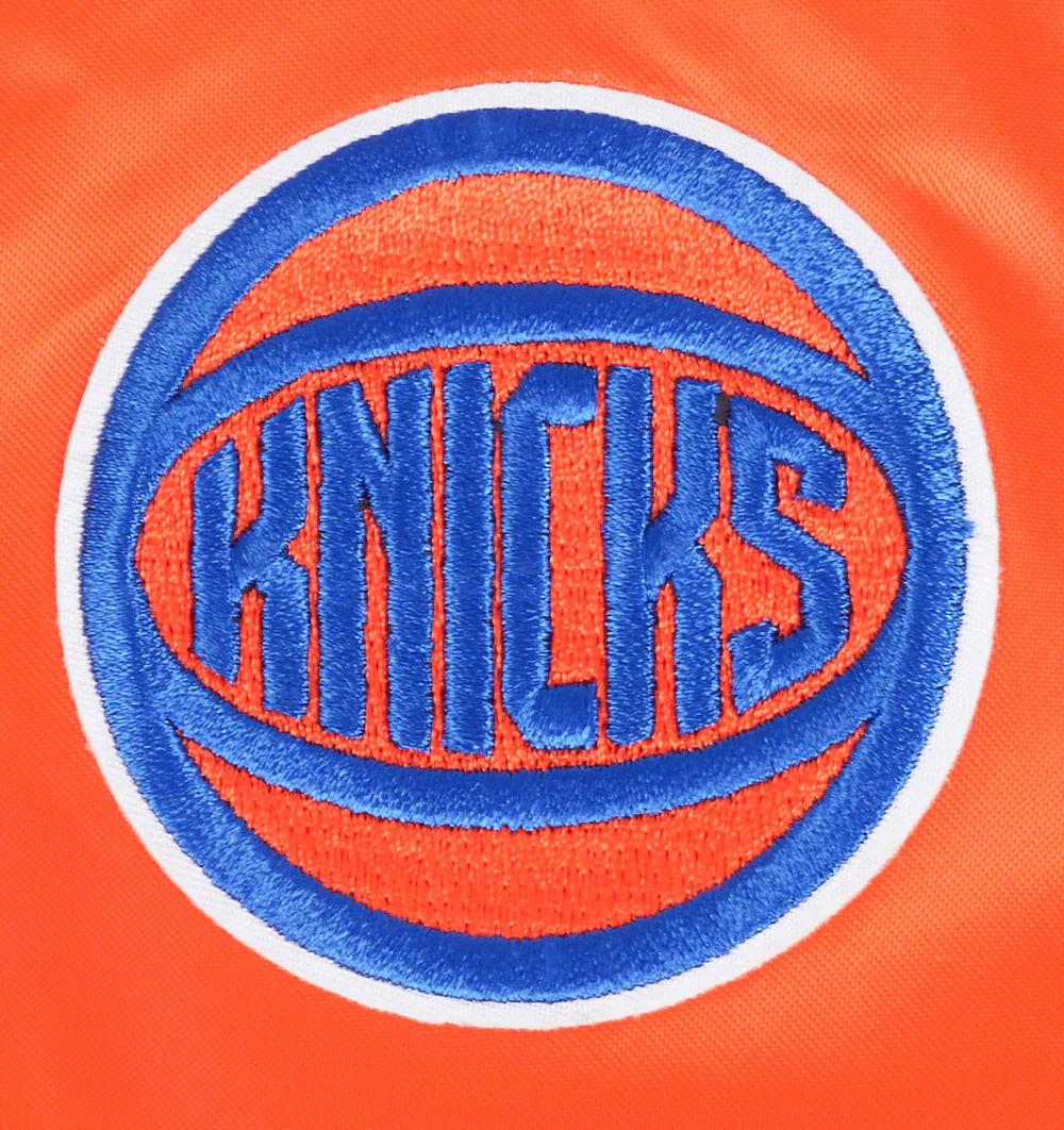 NBA NEW YORK KNICKS CLASSIC WOMEN'S SATIN JACKET (ORANGE) - Image 7