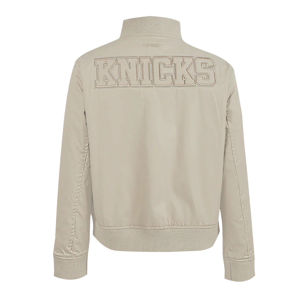 NBA NEW YORK KNICKS NEURAL WOMEN'S TWILL JACKET (TAUPE) - Image 3