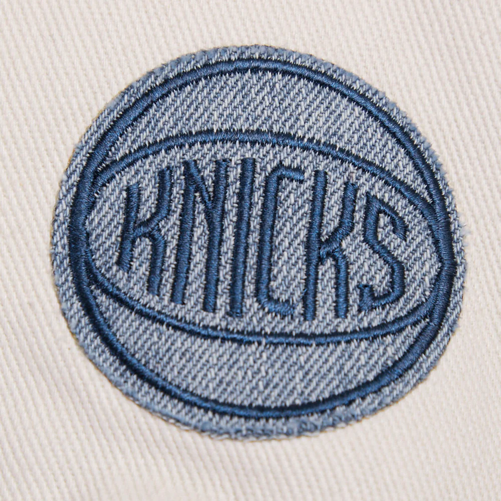 NBA NEW YORK KNICKS VARSITY BLUES WOMEN'S DENIM VARSITY JACKET (DENIM/LINEN) - Image 6