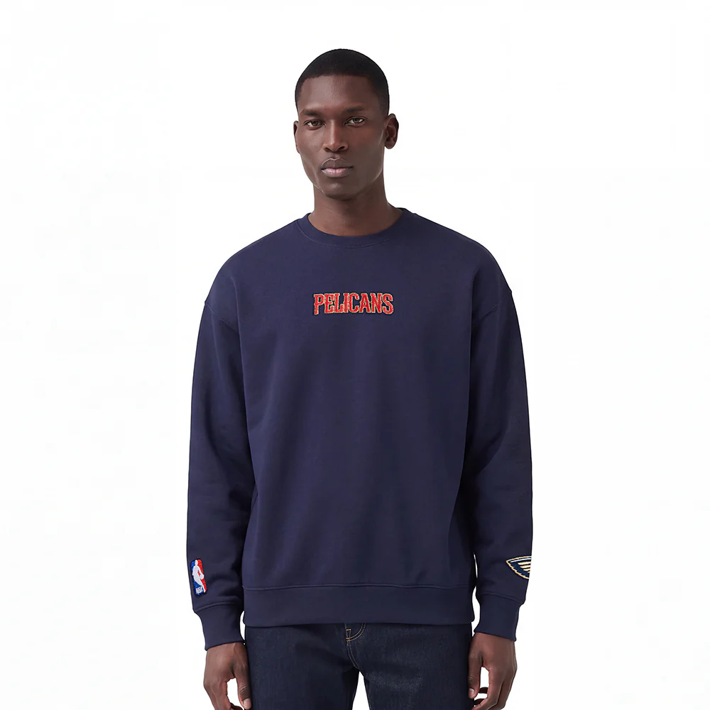 NBA NEW ORLEANS PELICANS WINGSPAN MEN'S DROP SHOULDER LS TEE (MIDNIGHT NAVY) - Image 2