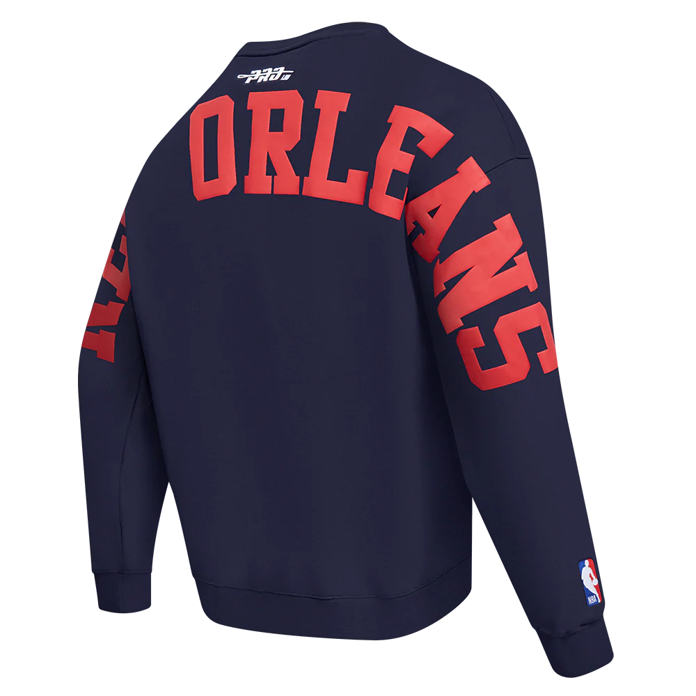 NBA NEW ORLEANS PELICANS WINGSPAN MEN'S DROP SHOULDER LS TEE (MIDNIGHT NAVY) - Image 6