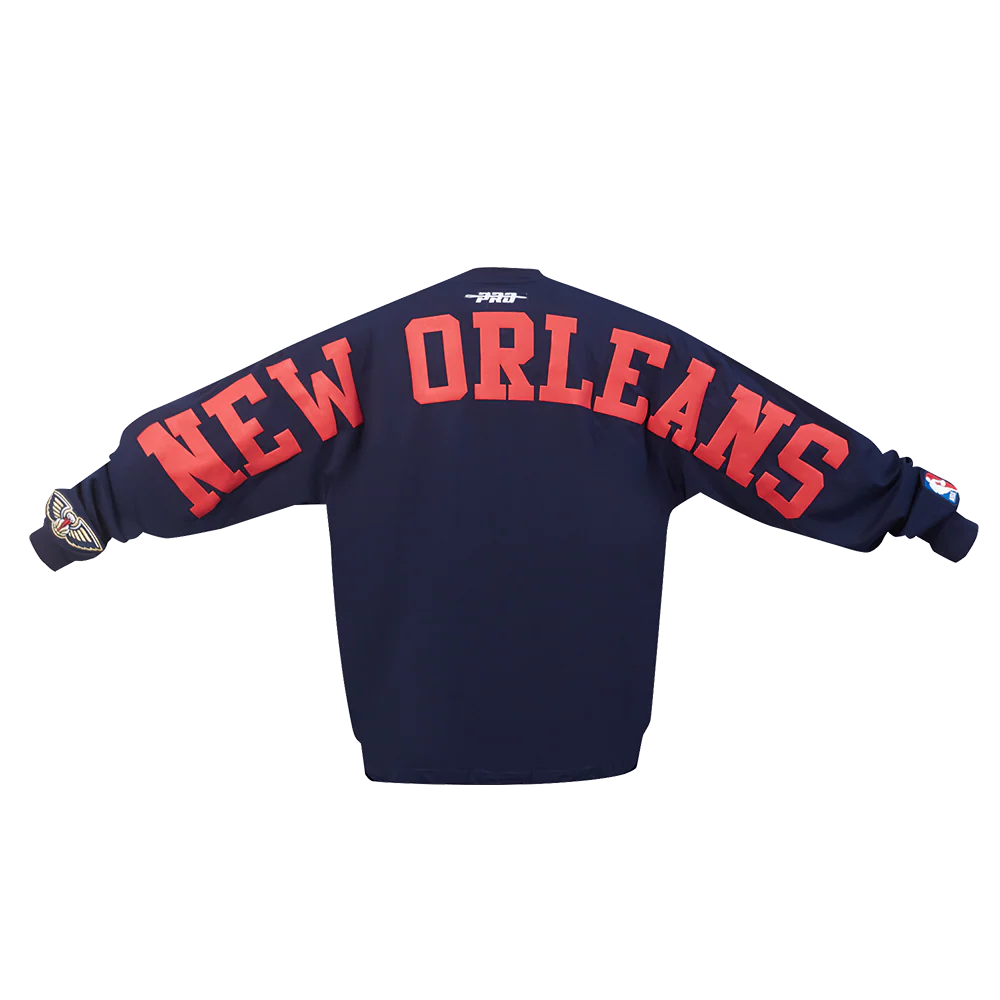 NBA NEW ORLEANS PELICANS WINGSPAN MEN'S DROP SHOULDER LS TEE (MIDNIGHT NAVY) - Image 7