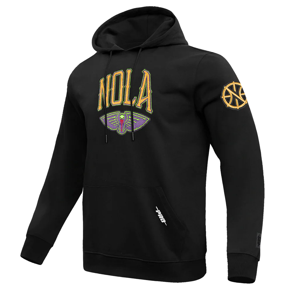 NBA NEW ORLEANS PELICANS CITY EDITION 24-25 MEN'S FLEECE PULLOVER HOODIE (BLACK) - Image 2