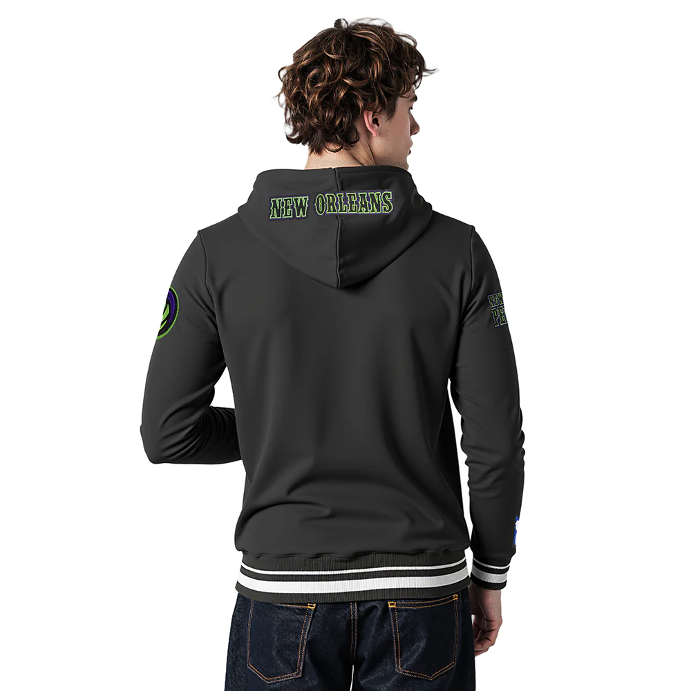 NBA NEW ORLEANS PELICANS CITY EDITION 25-26 MEN'S RIB FLC PO HOODIE (BLACK) - Image 2