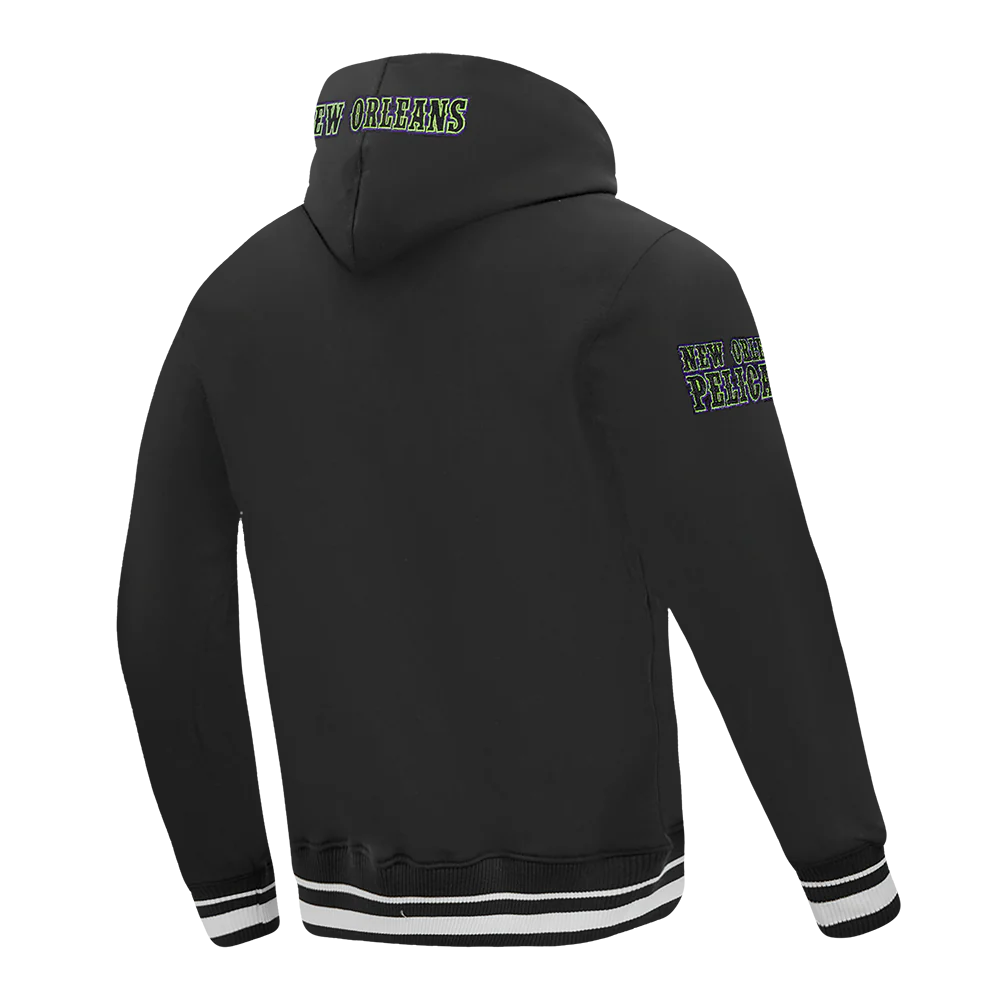 NBA NEW ORLEANS PELICANS CITY EDITION 25-26 MEN'S RIB FLC PO HOODIE (BLACK) - Image 4