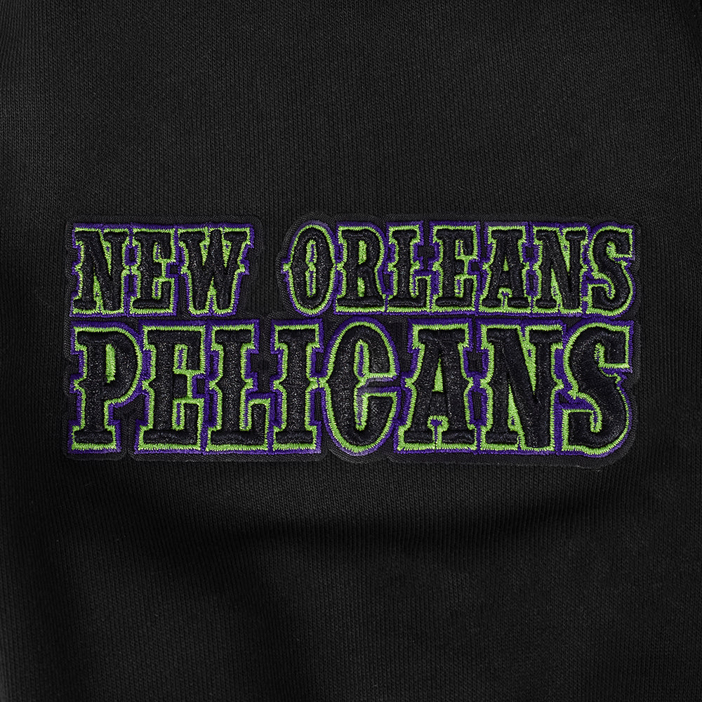 NBA NEW ORLEANS PELICANS CITY EDITION 25-26 MEN'S RIB FLC PO HOODIE (BLACK) - Image 6