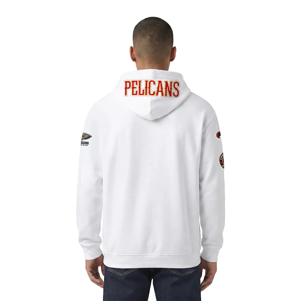 NBA NEW ORLEANS PELICANS CLASSIC CHENILLE MEN'S DK FZ PO HOODIE (WHITE) - Image 2