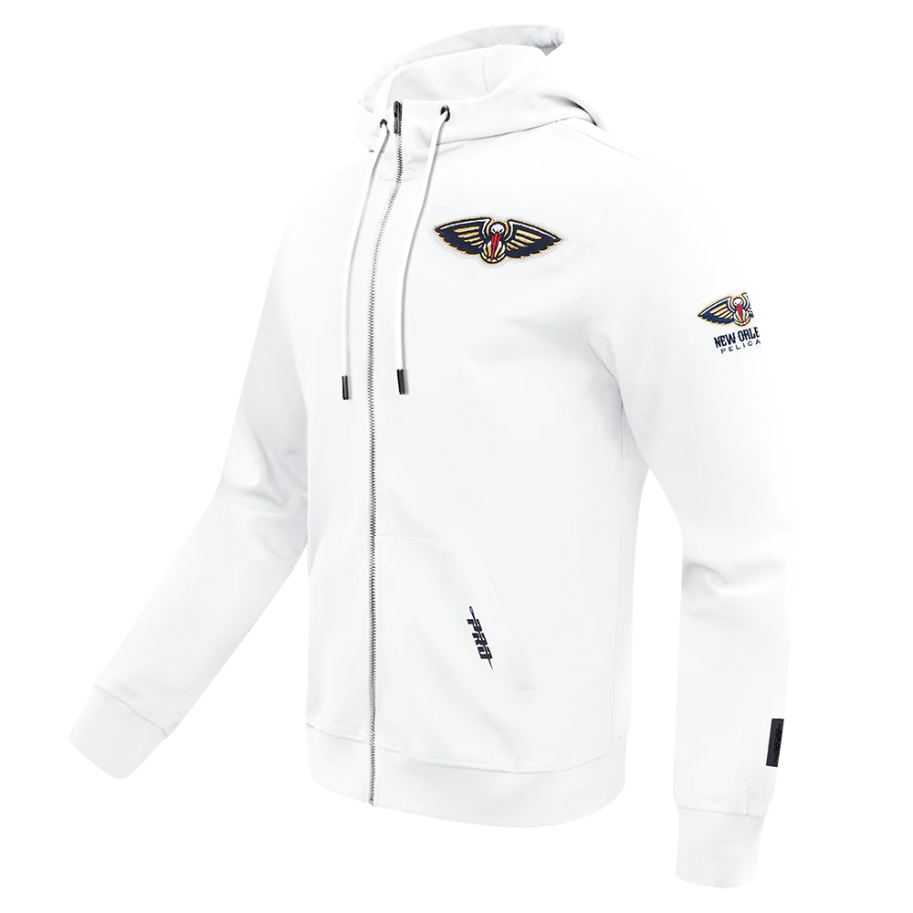 NBA NEW ORLEANS PELICANS CLASSIC CHENILLE MEN'S DK FZ PO HOODIE (WHITE) - Image 4