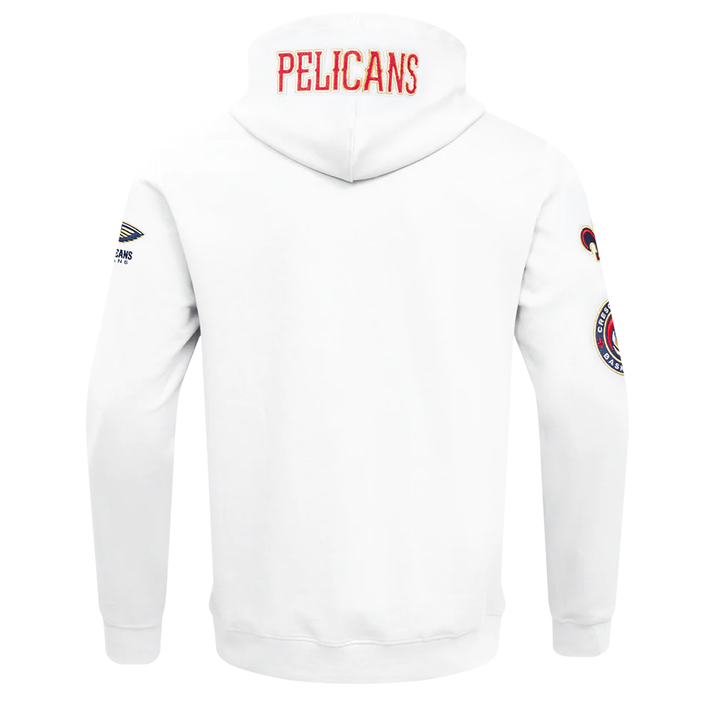 NBA NEW ORLEANS PELICANS CLASSIC CHENILLE MEN'S DK FZ PO HOODIE (WHITE) - Image 5