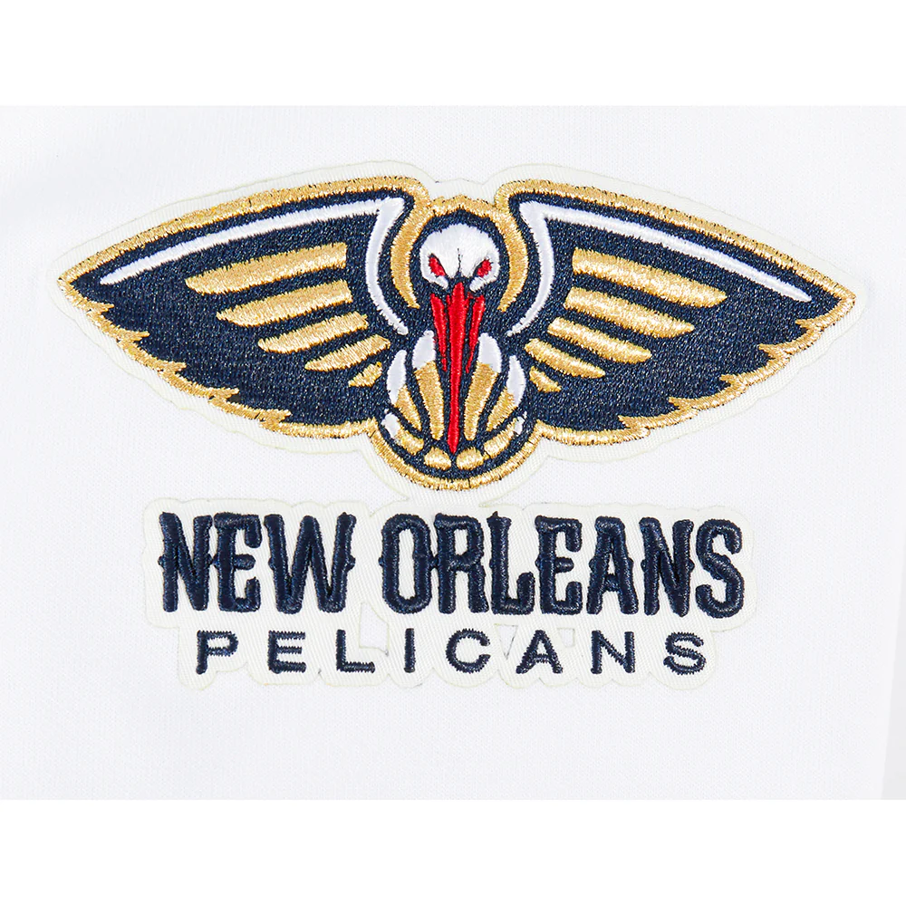 NBA NEW ORLEANS PELICANS CLASSIC CHENILLE MEN'S DK FZ PO HOODIE (WHITE) - Image 7