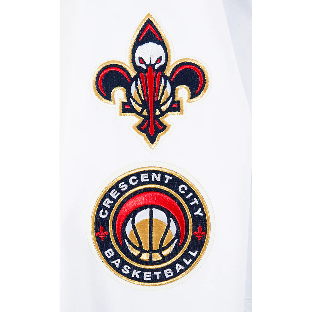 NBA NEW ORLEANS PELICANS CLASSIC CHENILLE MEN'S DK FZ PO HOODIE (WHITE) - Image 9