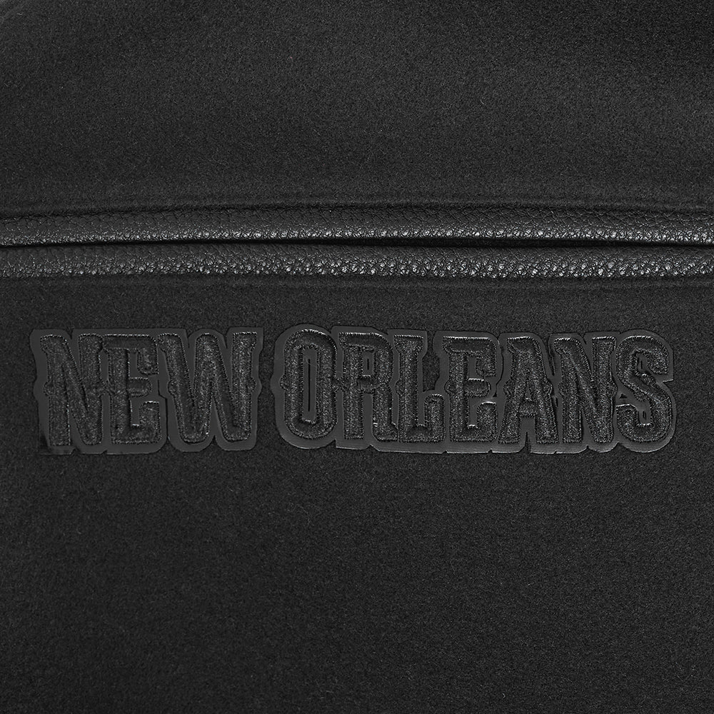NEW ORLEANS PELICANS TRIPLE BLACK MEN'S WOOL VARSITY JACKET (TRIPLE BLACK) - Image 7