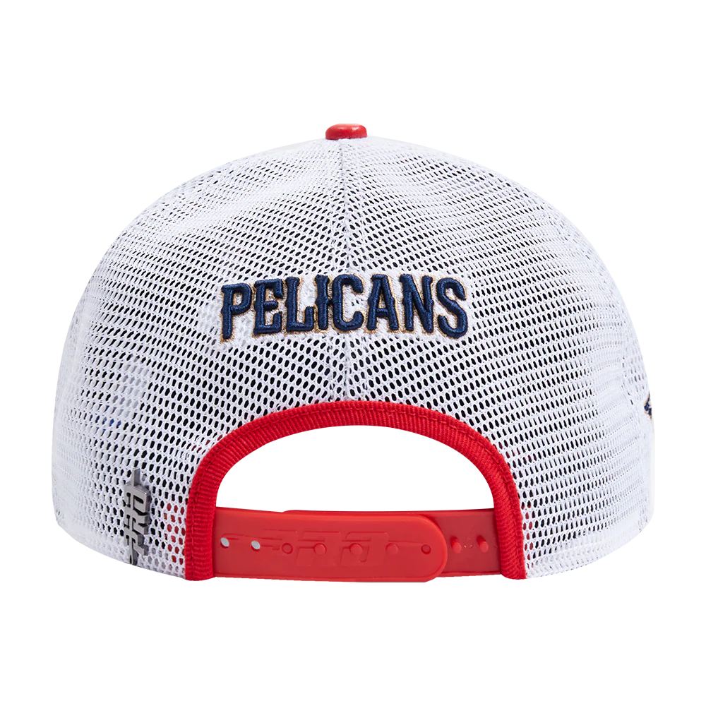NBA NEW ORLEANS PELICANS SCRIPT TAIL TRUCKER HAT (RED) - Image 5