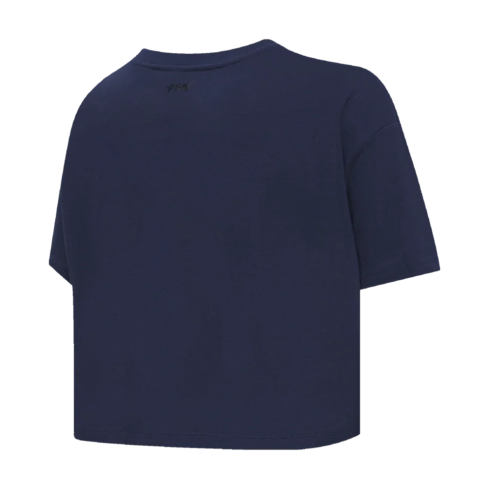 NBA NEW ORLEANS PELICANS RETRO CLASSIC WOMEN'S SINGLE JERSEY BOXY TEE (MIDNIGHT NAVY) - Image 6