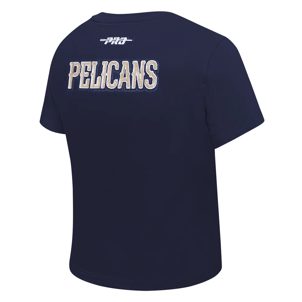 NBA NEW ORLEANS PELICANS GAME DAY CLASSICS WOMEN'S SJ BABY DOLL TEE (MIDNIGHT NAVY) - Image 4