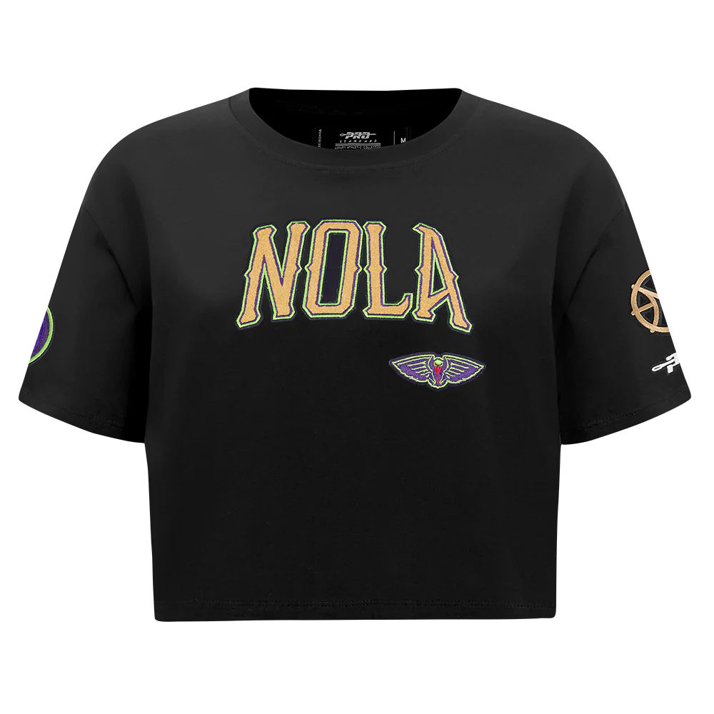 NBA NEW ORLEANS PELICANS CITY EDITION 24-25 WOMEN'S SJ BOXY TEE (BLACK)