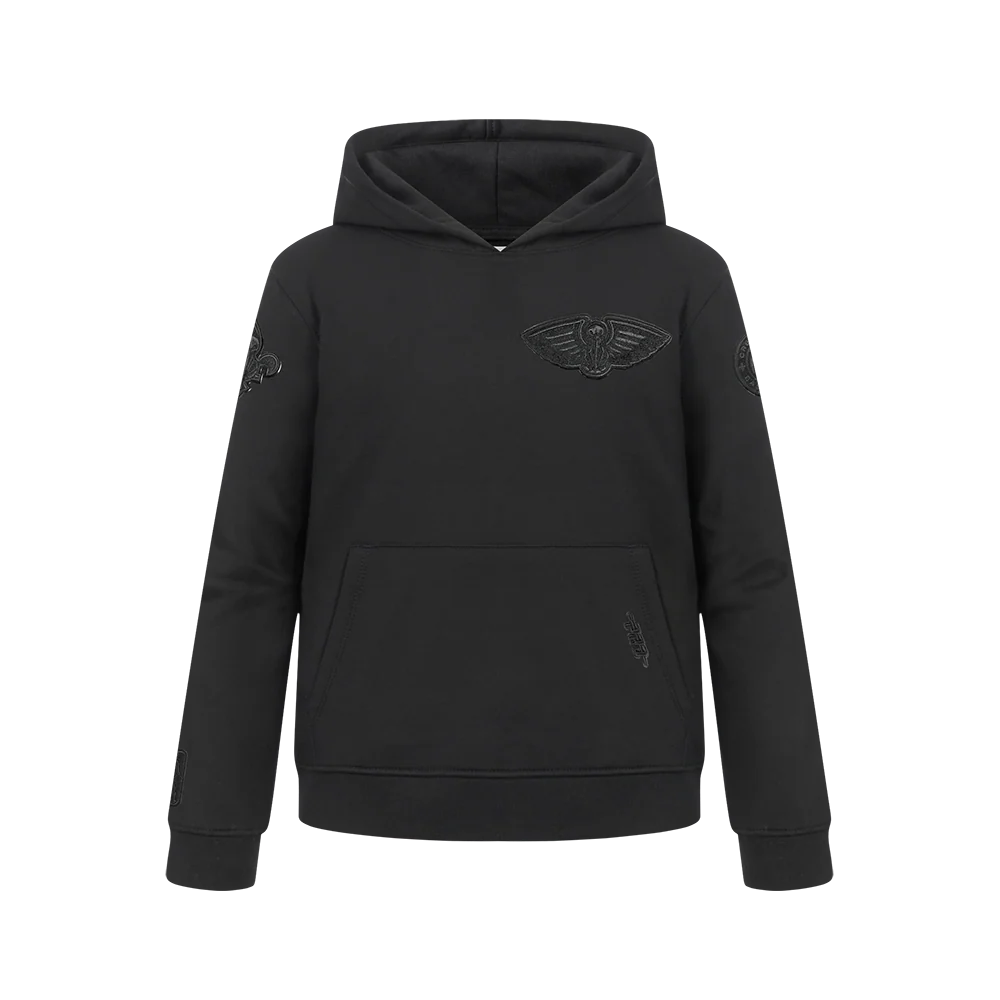 NBA NEW ORLEANS PELICANS TRIPLE BLACK BIG BOYS FLC PO HOODIE (BLACK)