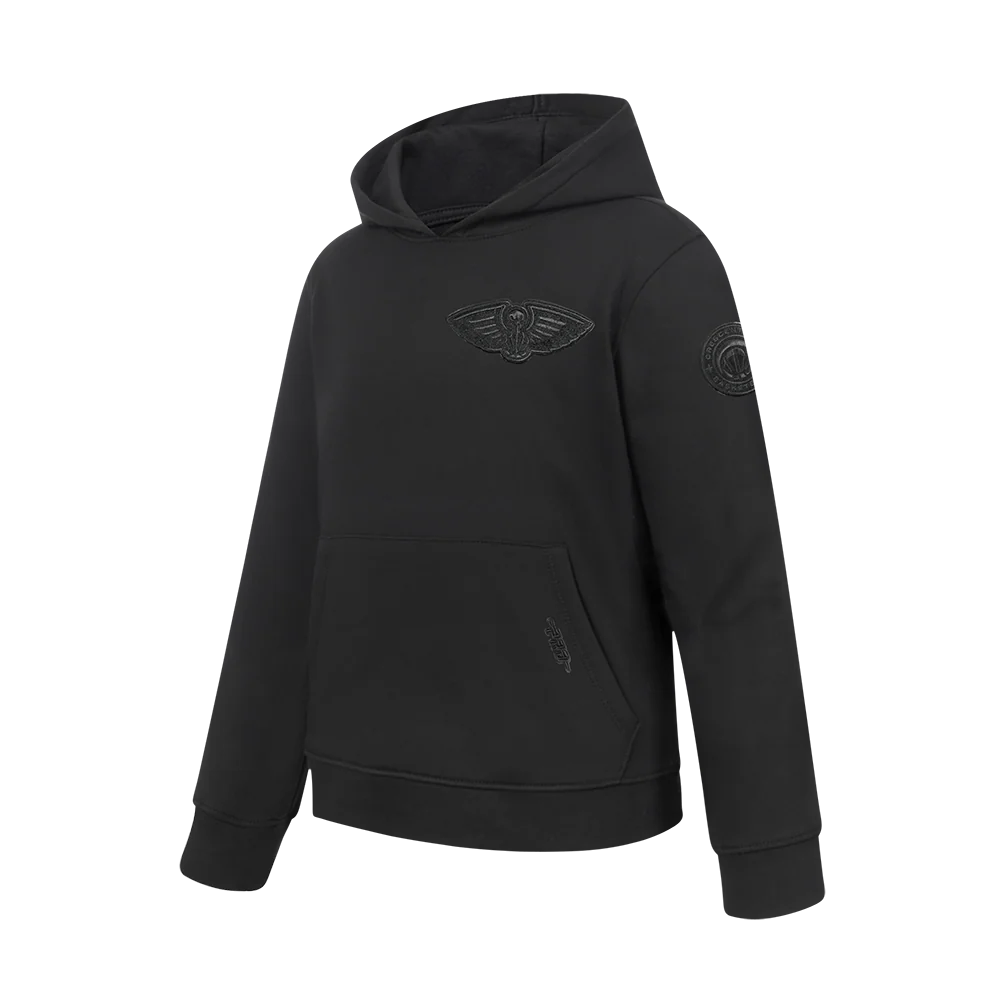 NBA NEW ORLEANS PELICANS TRIPLE BLACK BIG BOYS FLC PO HOODIE (BLACK) - Image 2