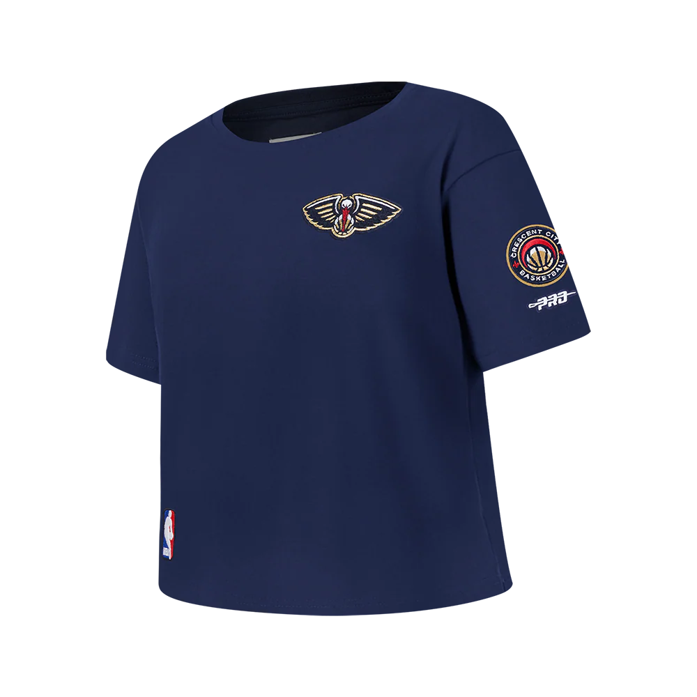 NBA NEW ORLEANS PELICANS CLASSIC BIG GIRLS SHORT SLEEVE BOXY TEE (MIDNIGHT NAVY) - Image 2