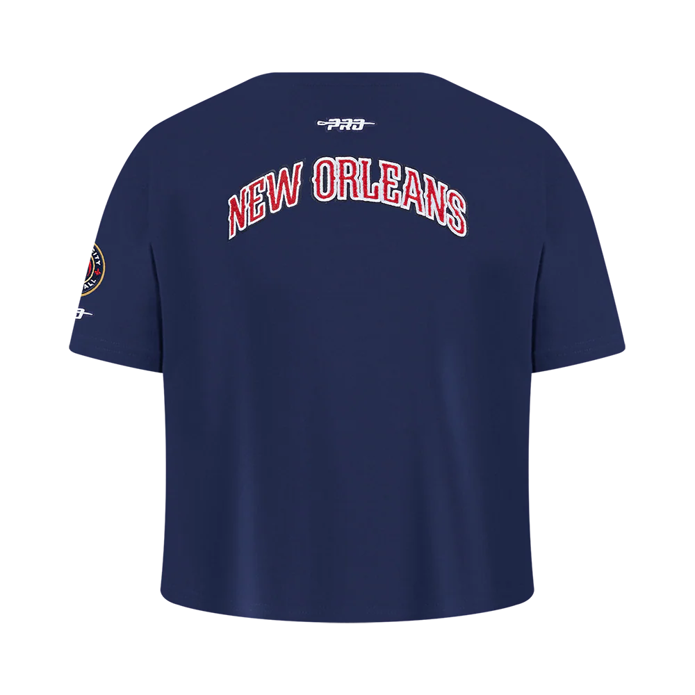 NBA NEW ORLEANS PELICANS CLASSIC BIG GIRLS SHORT SLEEVE BOXY TEE (MIDNIGHT NAVY) - Image 3