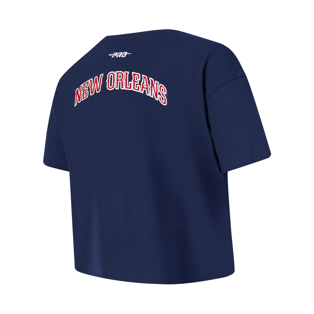 NBA NEW ORLEANS PELICANS CLASSIC BIG GIRLS SHORT SLEEVE BOXY TEE (MIDNIGHT NAVY) - Image 4
