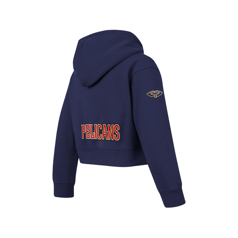 NBA NEW ORLEANS PELICANS CLASSIC BIG GIRLS FLEECE FULL ZIP HOODIE (MIDNIGHT NAVY) - Image 4