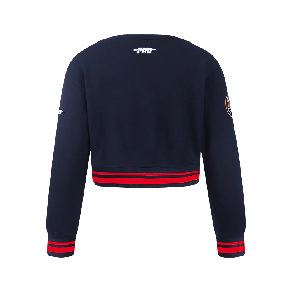 NBA NEW ORLEANS PELICANS RETRO CLASSIC BIG GIRLS  RIB FLEECE CREWNECK (MIDNIGHT NAVY/RED/MIDNIGHT NAVY) - Image 3