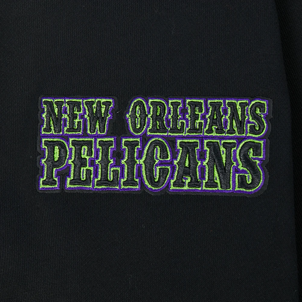 NBA NEW ORLEANS PELICANS CITY EDITION 25-26 WOMEN'S RIB FLC CROPPED PO HOODIE (BLACK) - Image 6