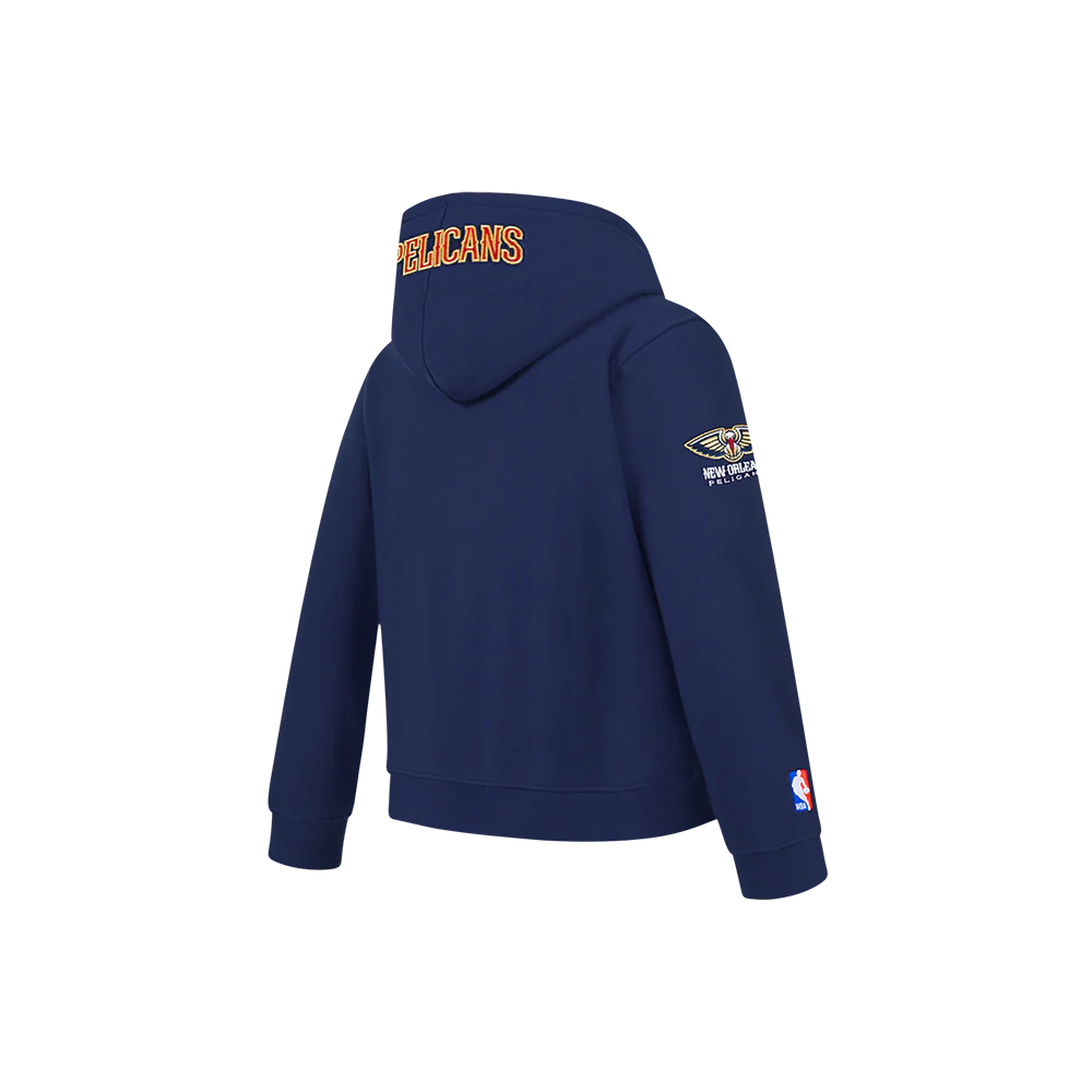 NBA NEW ORLEANS PELICANS CLASSIC LITTLE BOYS FLEECE PULLOVER HOODIE (MIDNIGHT NAVY) - Image 4