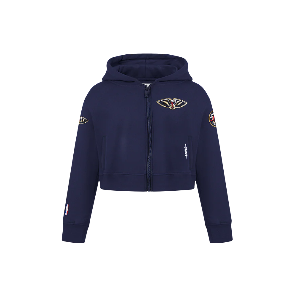 NBA NEW ORLEANS PELICANS CLASSIC LITTLE GIRLS FLEECE FULL ZIP HOODIE (MIDNIGHT NAVY)