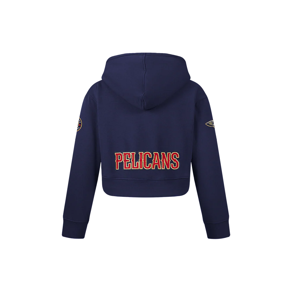 NBA NEW ORLEANS PELICANS CLASSIC LITTLE GIRLS FLEECE FULL ZIP HOODIE (MIDNIGHT NAVY) - Image 3