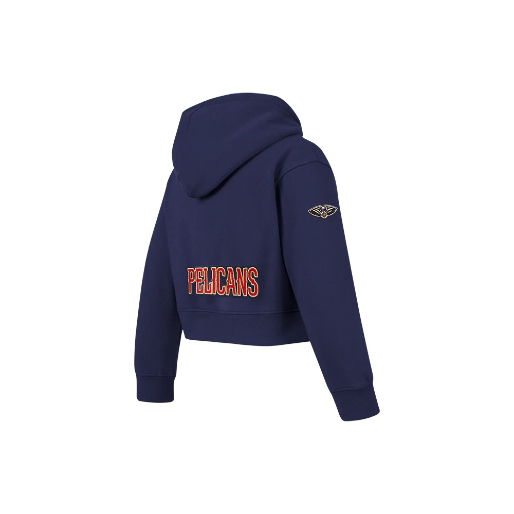 NBA NEW ORLEANS PELICANS CLASSIC LITTLE GIRLS FLEECE FULL ZIP HOODIE (MIDNIGHT NAVY) - Image 4