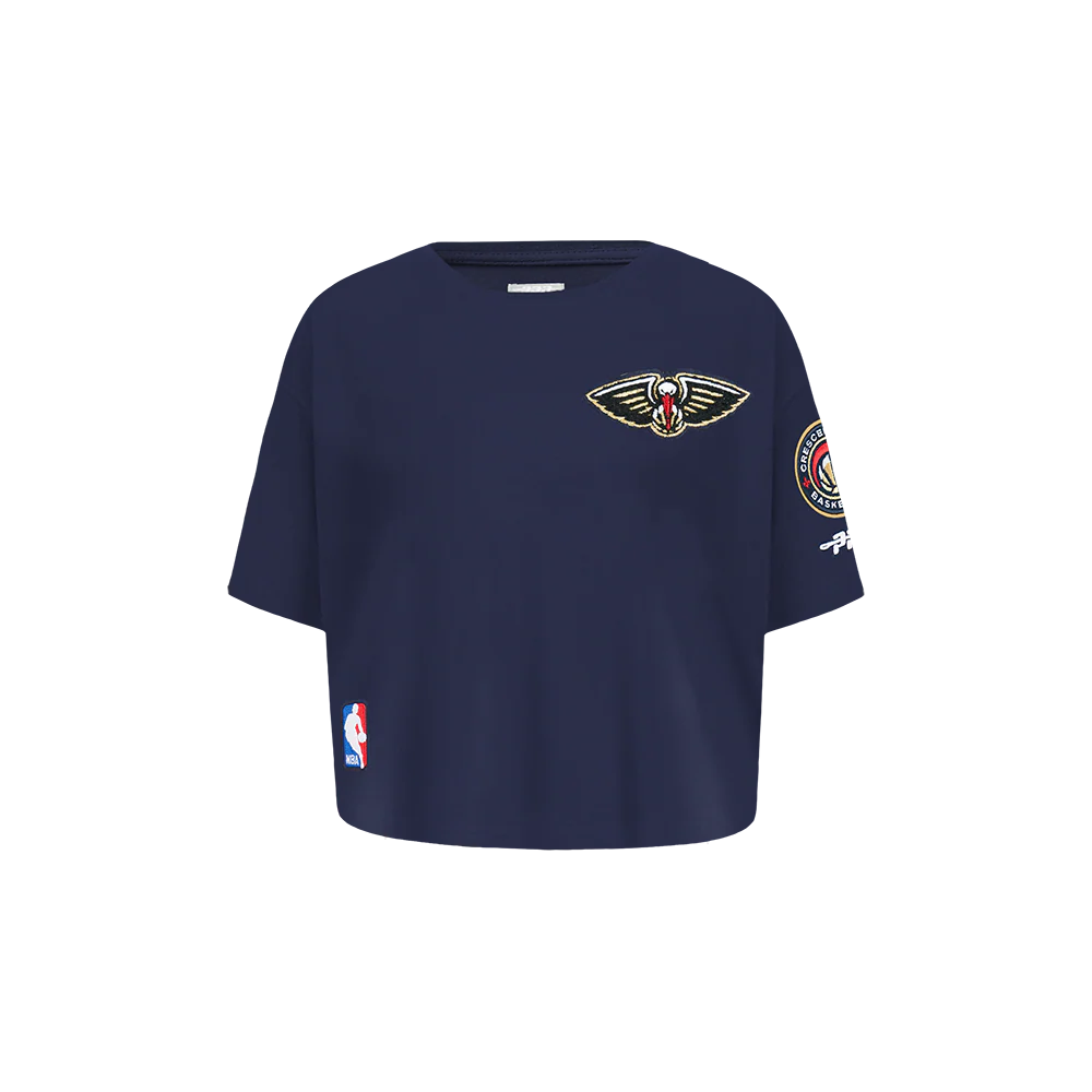 NBA NEW ORLEANS PELICANS CLASSIC TODDLER GIRLS SHORT SLEEVE BOXY TEE (MIDNIGHT NAVY)