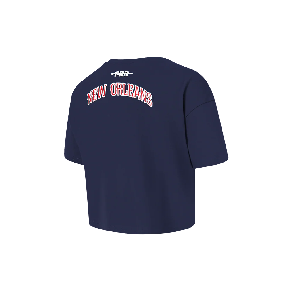 NBA NEW ORLEANS PELICANS CLASSIC TODDLER GIRLS SHORT SLEEVE BOXY TEE (MIDNIGHT NAVY) - Image 4
