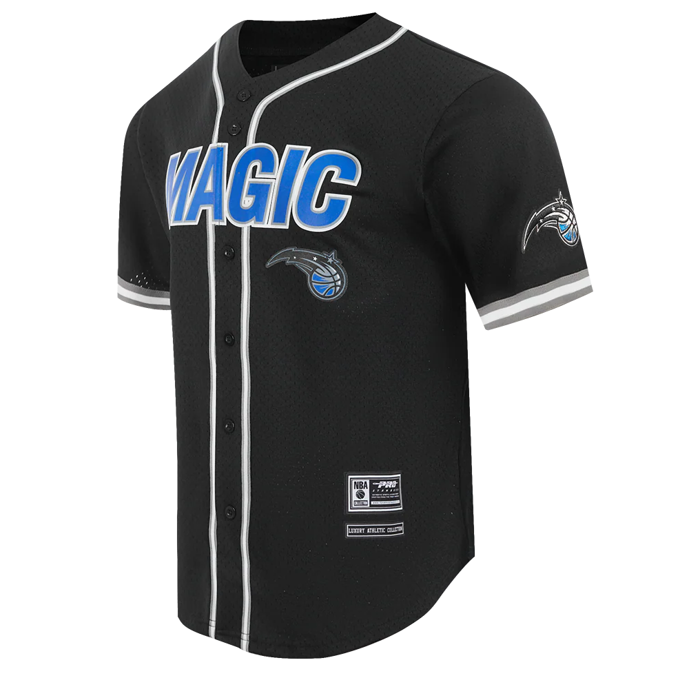 ORLANDO MAGIC MESH MEN'S BUTTON DOWN SHIRT (BLACK/GRAY) - Image 2